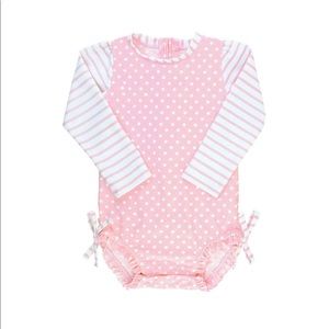 RuffleButts Baby/Toddler Girls Long Sleeve One Piece Swimsuit